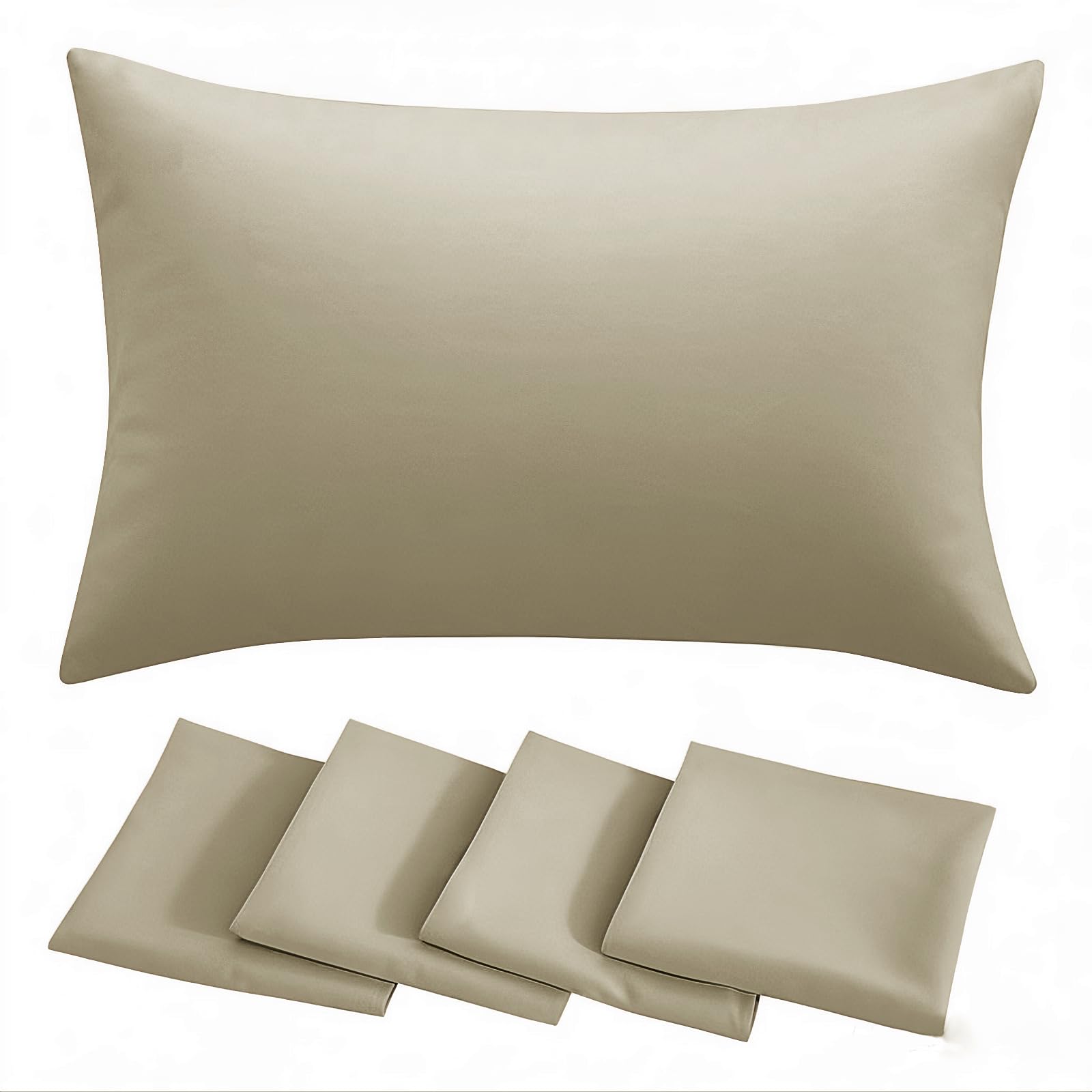 RUIKASI Khaki Pillow Cases 4 Pack