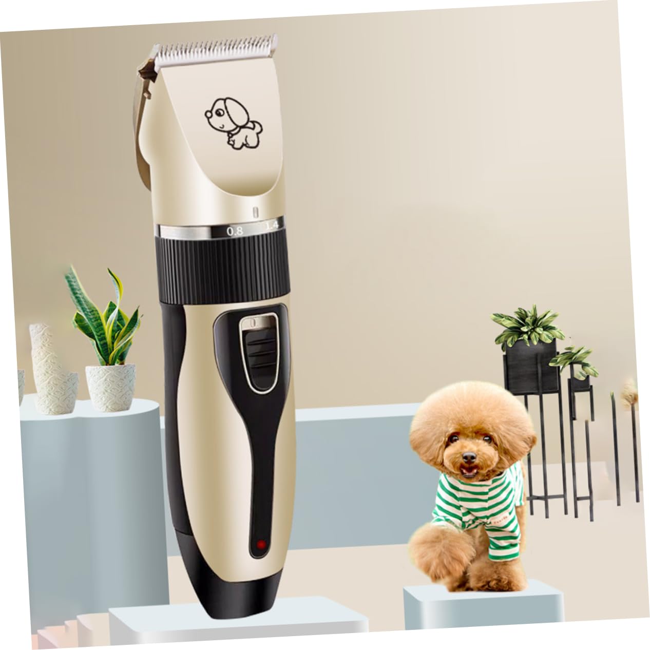 Toddmomy Professional Pet Clipper Kit Rechargeable Dog Hair Trimmer 5 Attachment Combs Pet Grooming Tool for Cats Dogs