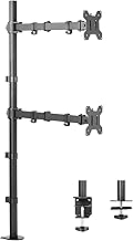 VIVO STAND-V012T Dual Monitor Stand, Extra Tall Vertical Stacked Stand with 39" Stand, Fully Adjustable Extended Arms, Fits 2 Screens up to 27"