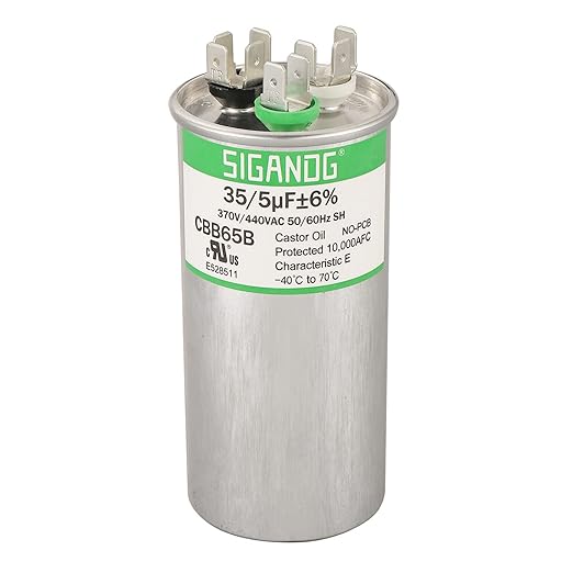 35/5 uF 35+5 MFD 370V or 440V CBB65 Dual Run Start Round Capacitor 35 5 uF MFD 370 440 Volt VAC for Condenser Straight Cool or Heat Pump Air Conditioner