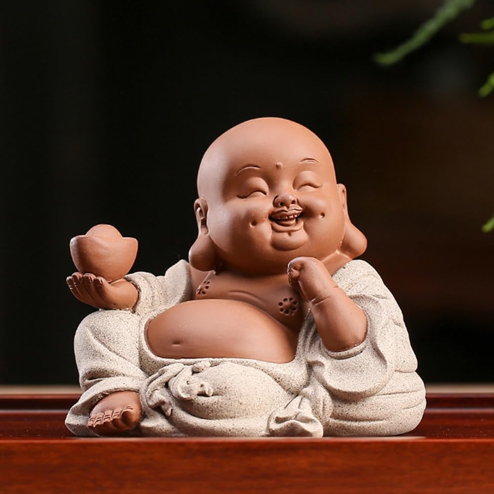CHBDJY Laughing Buddha Statue, Happy Money Buddha Monk Figure for