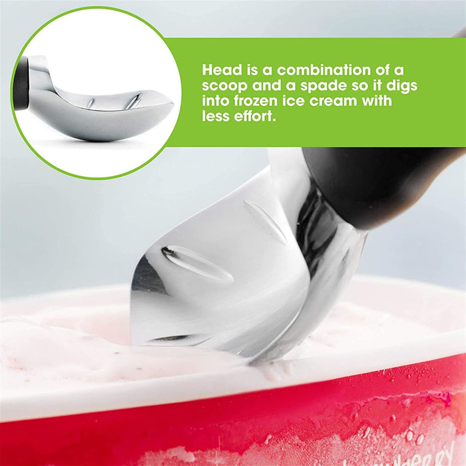 JINGYAN Cuillères à glace Ice Cream Scoop Antiskid Alloy Fruit