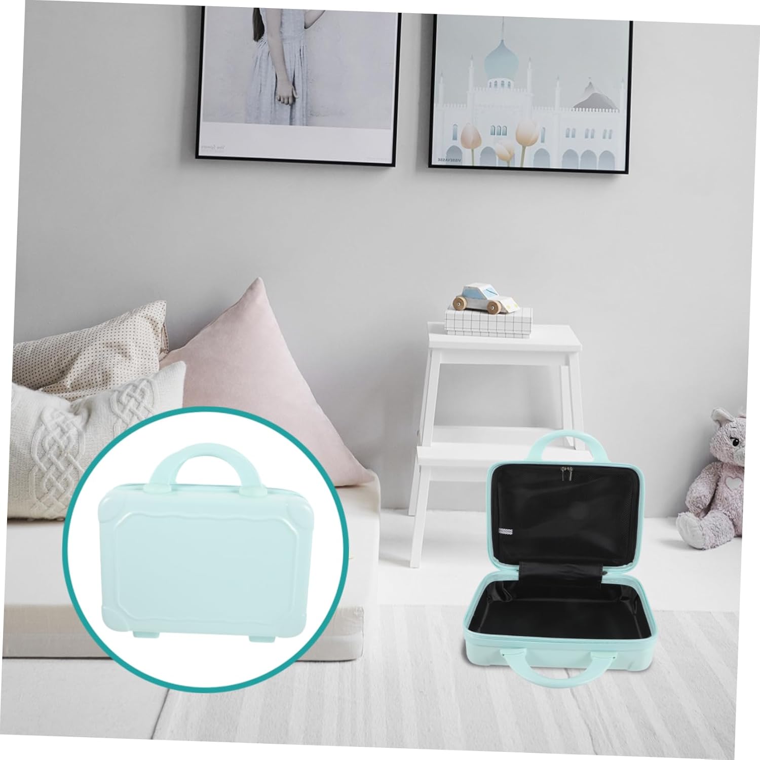 Gatuida Portable Makeup Travel Case Small Hard Makeup Suitcase for Women Multi-functional Cosmetic Organizer Capacity for Travel Jewelry and Stationery Storage