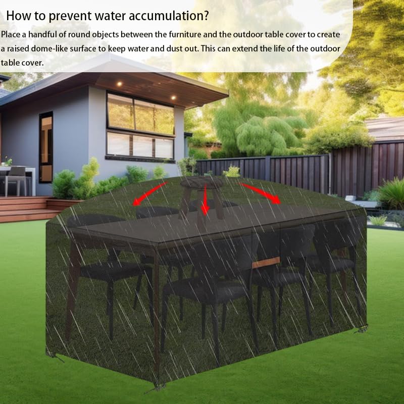 Funda impermeable para muebles de exterior, 300 x 140 x 80 cm, 600D, duradera, protector de sofá y mesa de patio, resistente a la nieve y al polvo, resistente a la intemperie, protector de jardín