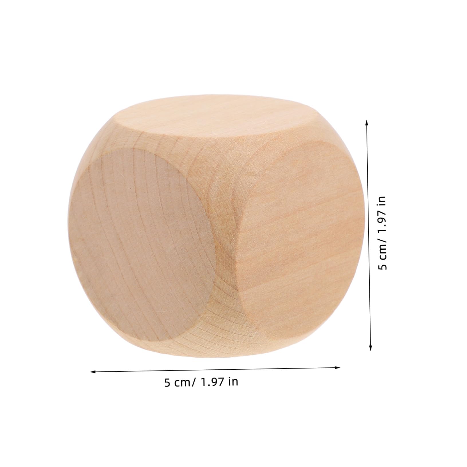 WOONEKY Dés Vierges en Bois 50mm, Lot de 8, Cubes à Six Faces