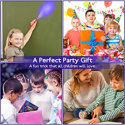 DazSpirit 7 Stück Geheimstift mit UV Licht Kinder, Mitgebsel Kindergeburtstag Zauberstifte Kinder zum Schreiben Geheimer Nachrichten, UV Stift für Gastgeschenke, Kindergeburtstag, Mitgebsel