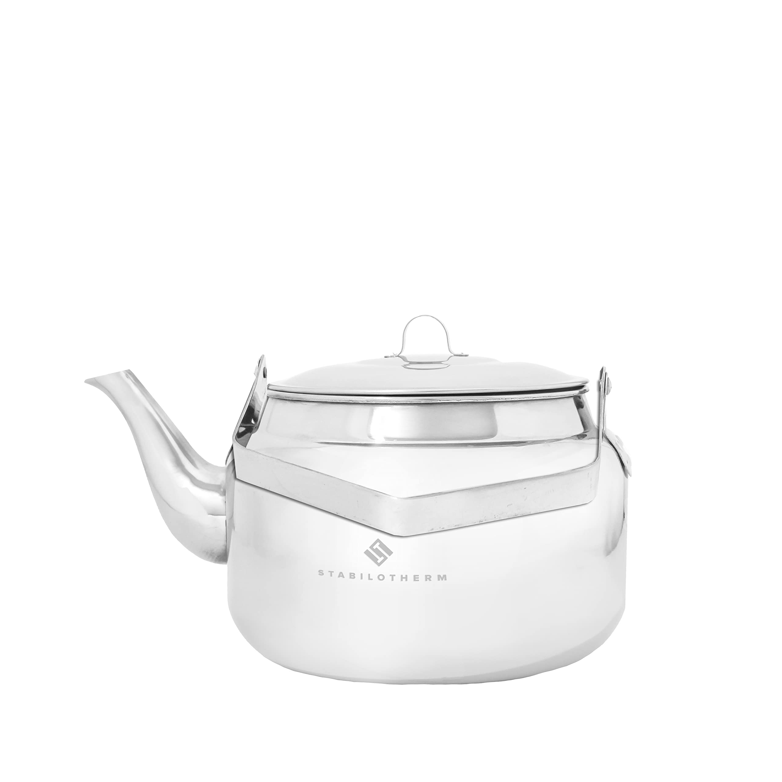 STABILOTHERM Roestvrijstalen outdoor koffieketel, 2 liter, ideaal voor kampvuur en grill, theeketel, waterketel, waterkan, kookgerei, ideaal voor outdoor, camping, wandelen, reizen, picknick