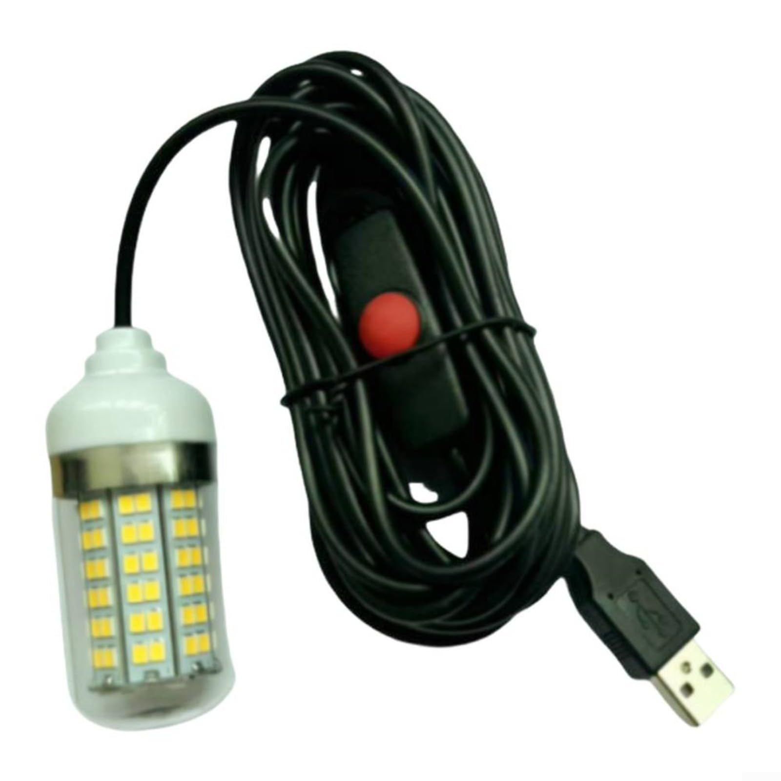 Luz LED de pesca subacuática recargable por USB, lámpara atrayente de peces con 4 colores, luz de señuelo de pesca nocturna para lubina, trucha, camarón, calamar, arenque, pecera roja, piscina