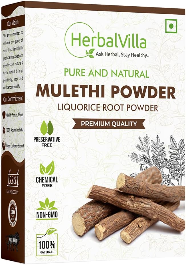 Mulethi Powder (Yashtimadhu Root Powder), Liquorice Powder For Body, Skin, and Hair | Skin Whitening (200 Grams)