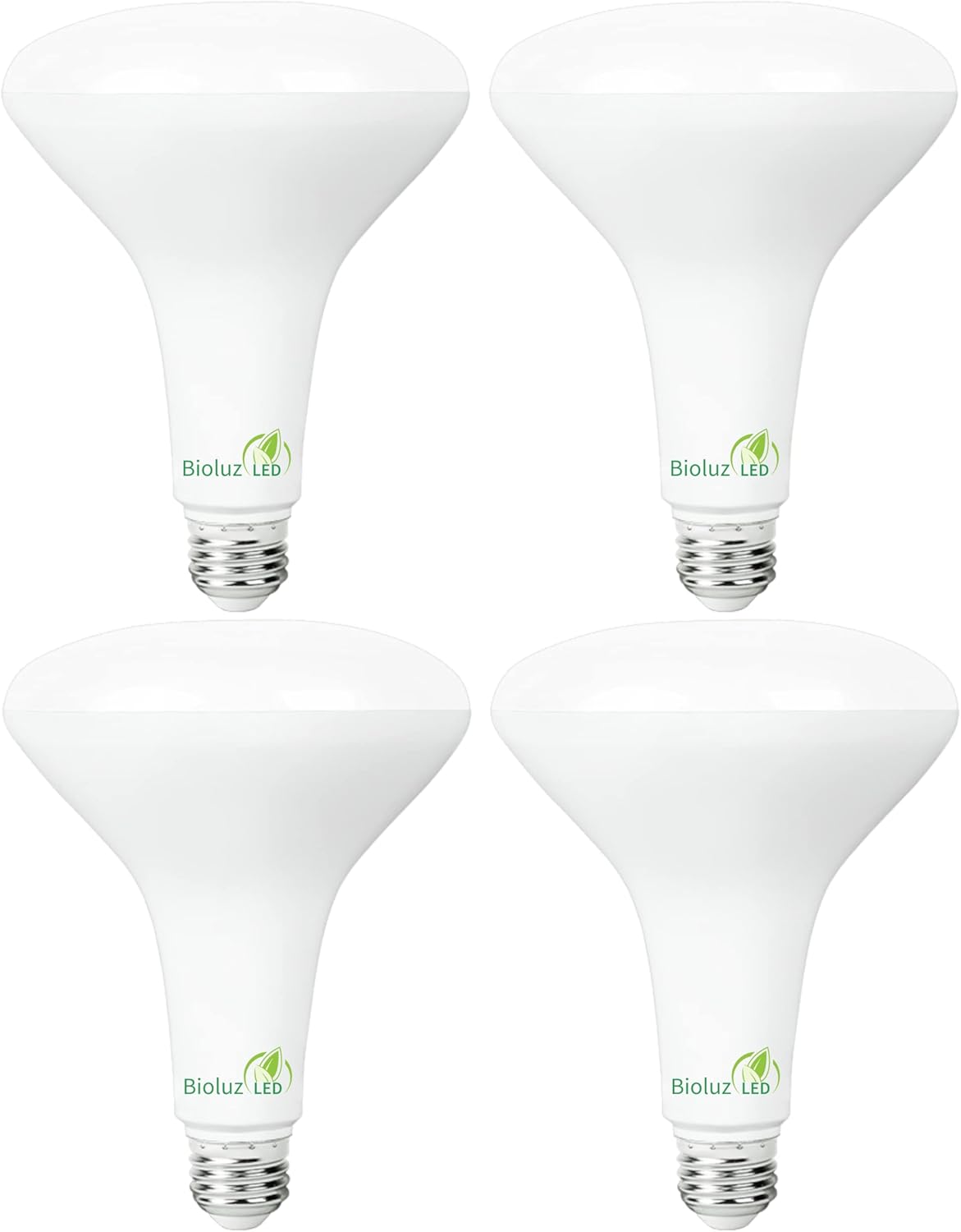 Bioluz LED 4 Pack BR40 LED Bulb 2700K Warm White 90 CRI Dimmable UL-Listed CEC Title 20 Compliant 1250 Lumen Outdoor/Indoor Flood Lights (Pack of 4)