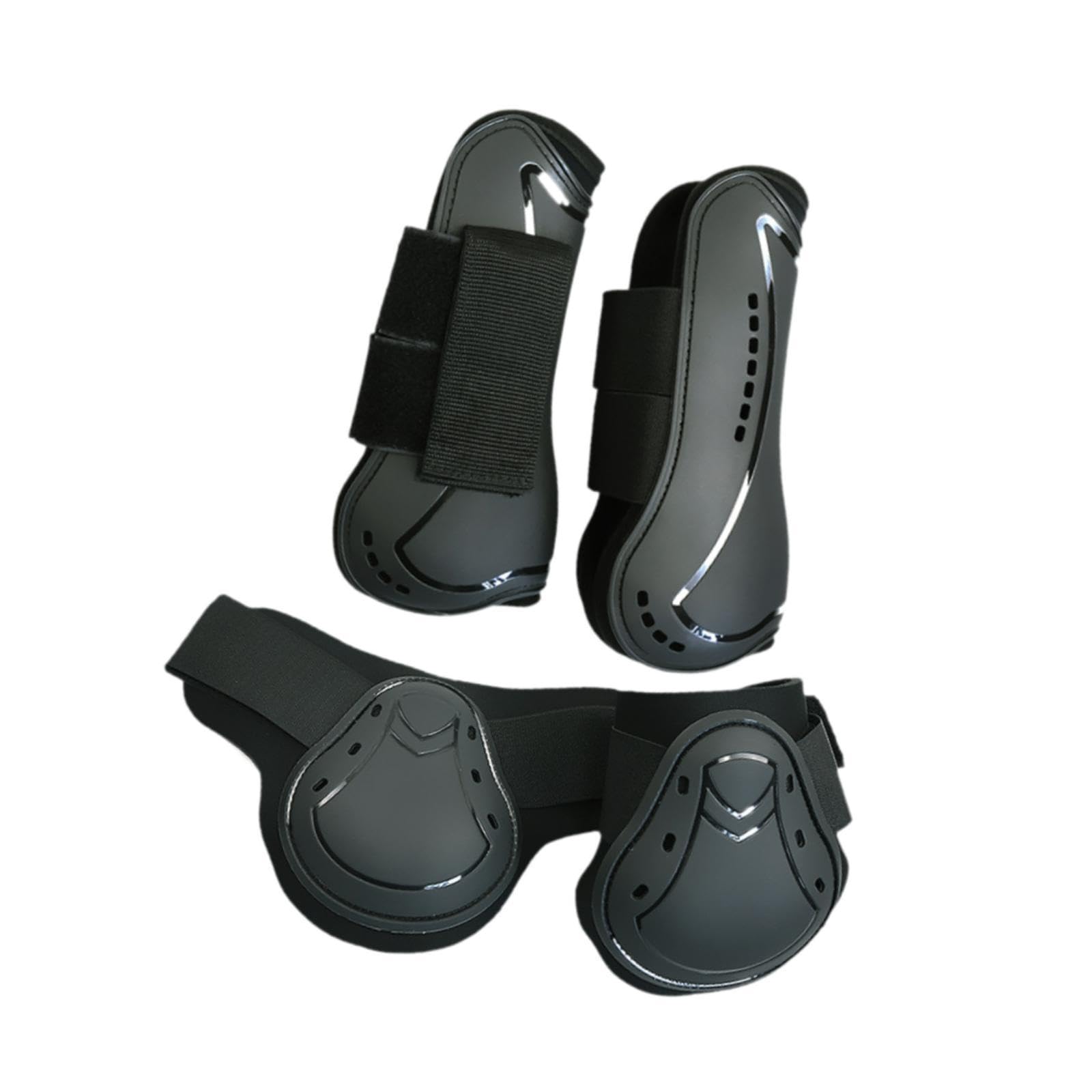 Colcolo 4 Pezzi paratendini per Cavalli avvolge PU Shell Neoprene parastinchi per Cavalli per Zampe Anteriori e Posteriori Protezione Ingranaggi per, M