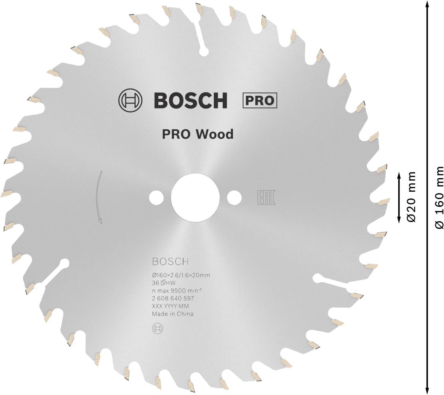 Bosch Daire Testere Bıçağı, Gri, SK5 Çelik, 1 Adet
