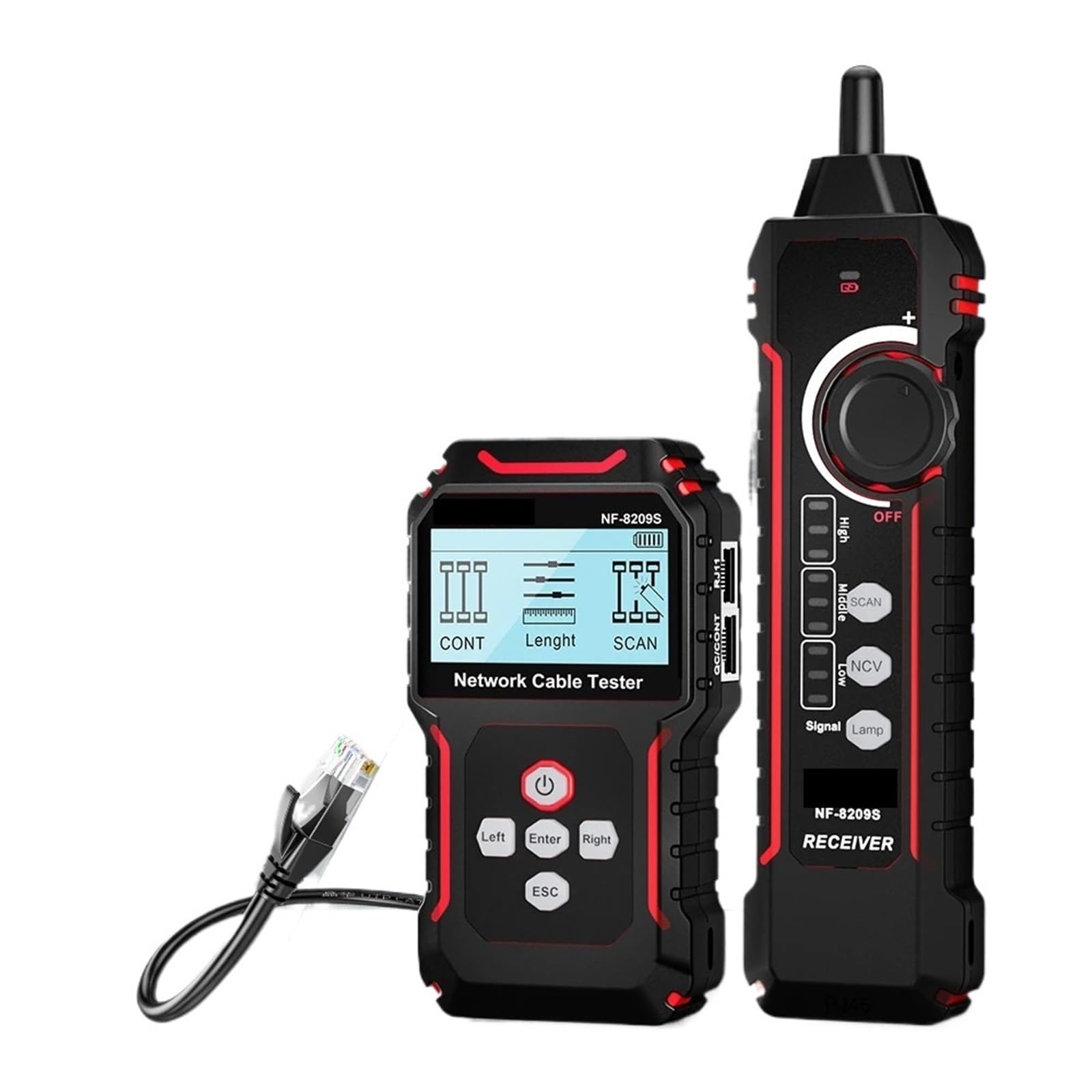 Cable Tracker, Network Cable Tester Tracker LCD Display Poe Cat5 Cat6 Measure Length Wiremap Tools