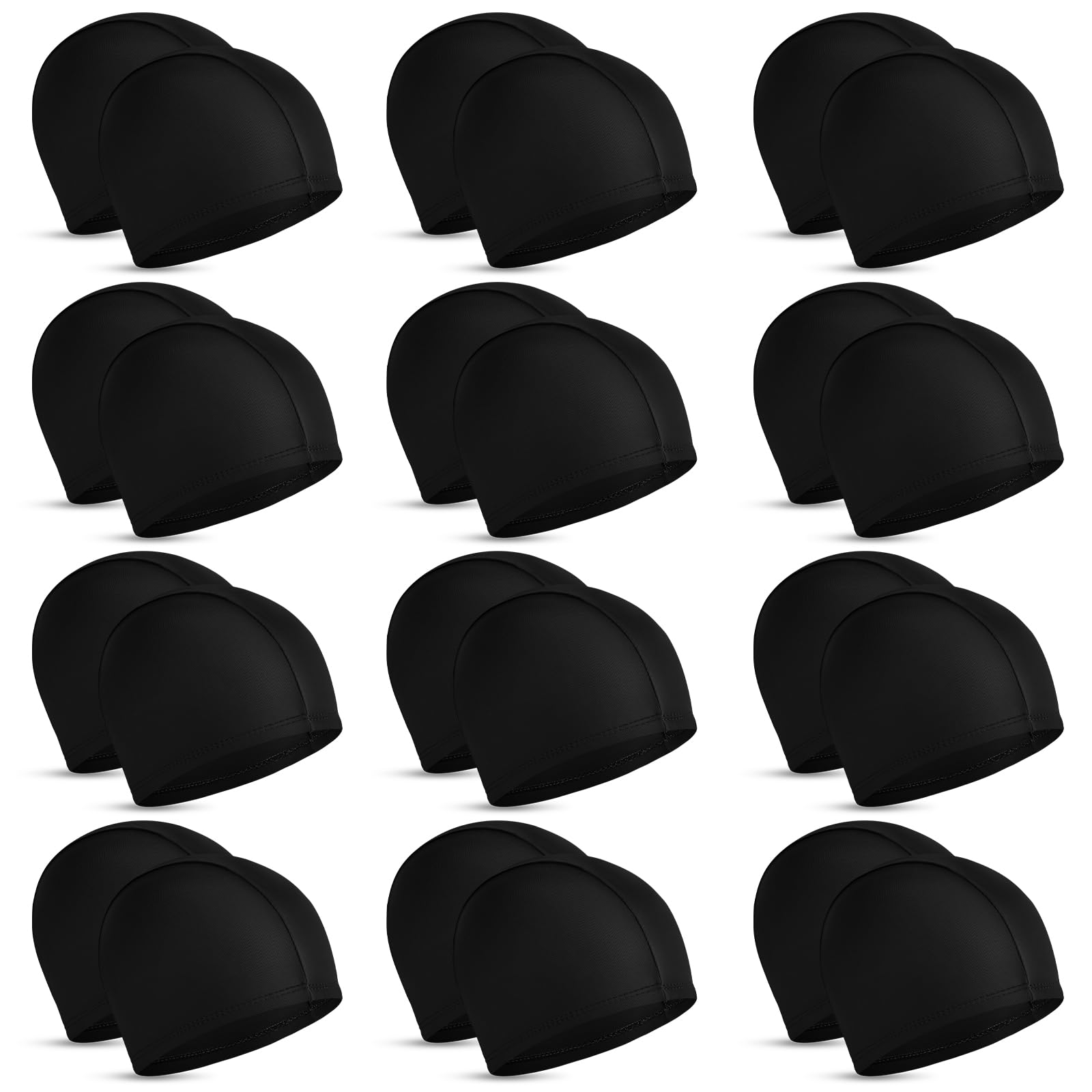 Bonuci 24 Pieces Cloth Elastic Swim Cap Bulk Comfortable Fabric Swimming Hat Elasticity Swimming Pool Cap Lightweight Bathing Caps for Women Men Kids