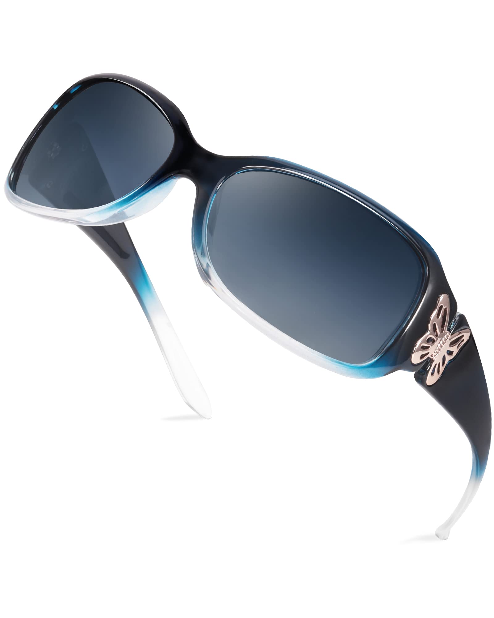 LVIOE Polarized Sunglasses for Women, Fashion Butterfly Decoration Driving Fishing-99.99% UV Protection