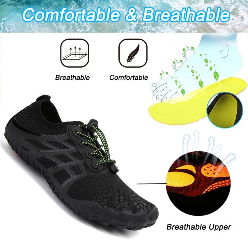 Image of LIZRHA Water Shoes for Men and Women Quick Dry Aqua Swim Barefoot Shoes for Outdoor Fishing Beach Pool Boat Surfing Walking Water Park and Yoqa Activities