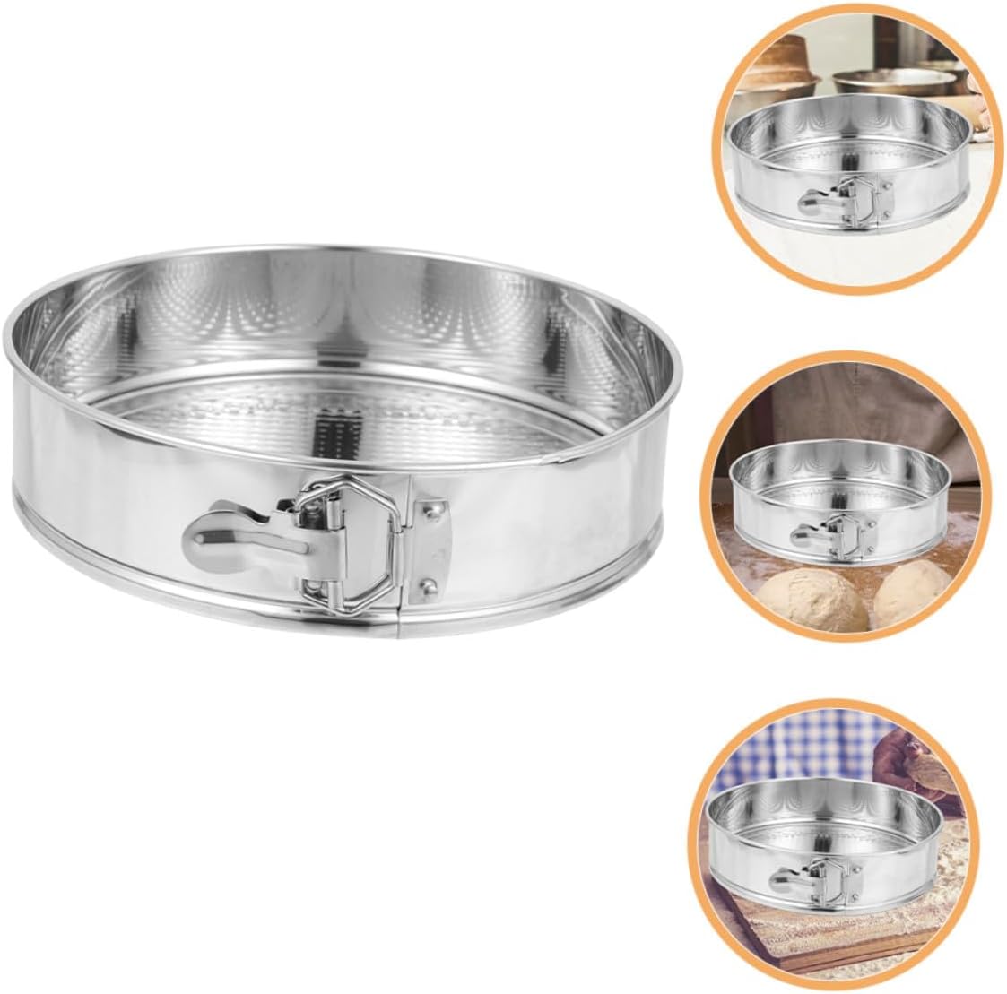 Springform Cake Pan 9-inch Stainless Steel Spring Lock Bakeware Nonstick Leakproof Cheesecake Mold for Home Baking and Pudding Making