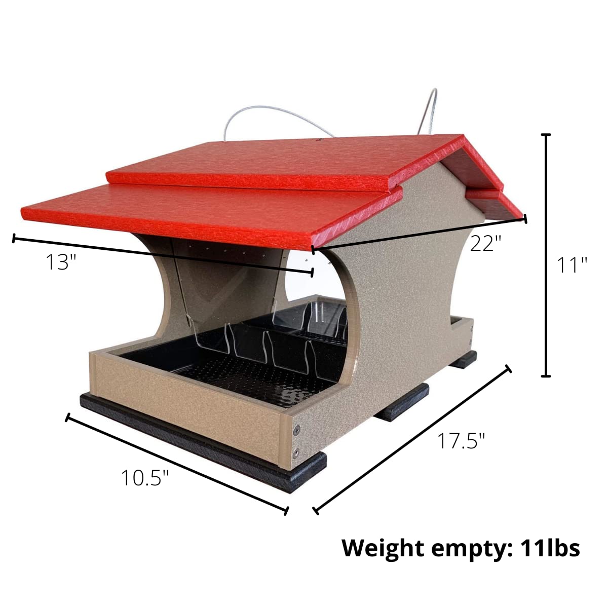 JCS Wildlife Large Poly Hopper Bird Feeder - Mounting Pole Bundles Available! - Picture 26 of 48