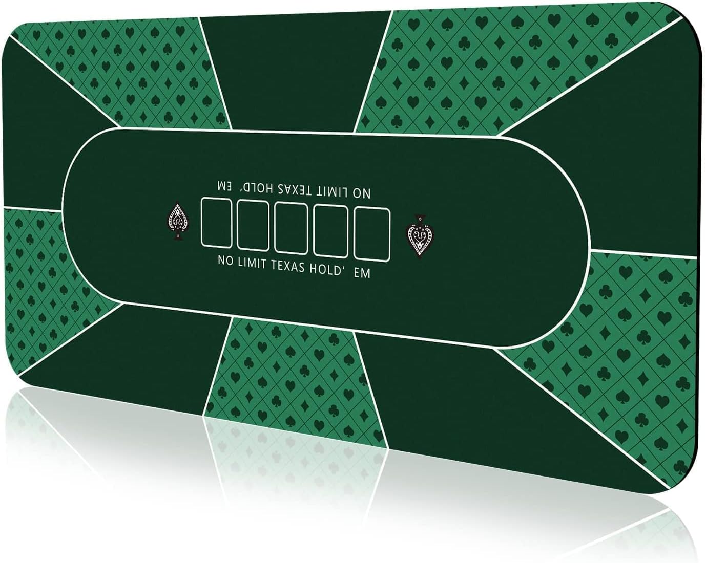 Poker Mat 180×90cm, 10 Players Texas Hold'em Poker Rubber Mat Poker Topper for Tables, Folding Portable Poker Table Top Layout w/Carrying Bag for Poker Games, Blackjack