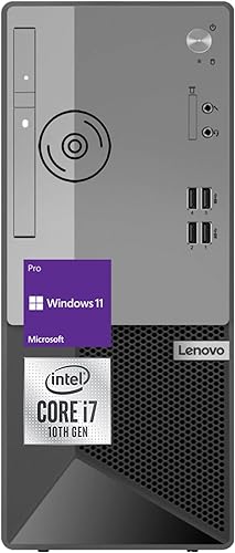 Lenovo Escritorio comercial V50T G2, Intel Core i7-10700, 32 GB de RAM, SSD de 1 TB, Wi-Fi, teclado y mouse con cable, lector de tarjetas SD,