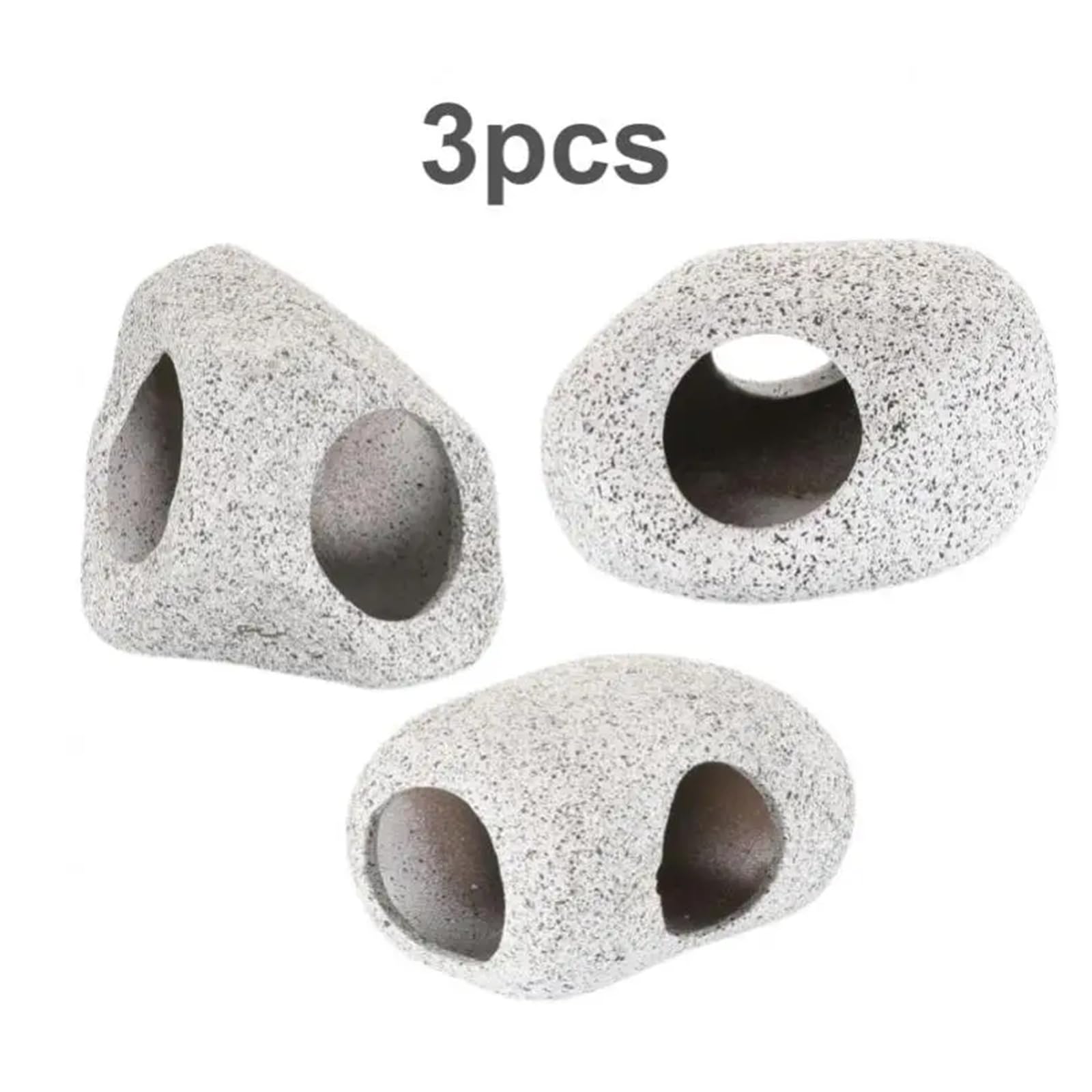 Keramik stapelbare Rock Aquarium Dekorationen Fischhöhle for Kampf Tank Teich Garnelen Zucht Ornament Dekor FüR Zwergbuntbarsche(3pcs Rock Cave)