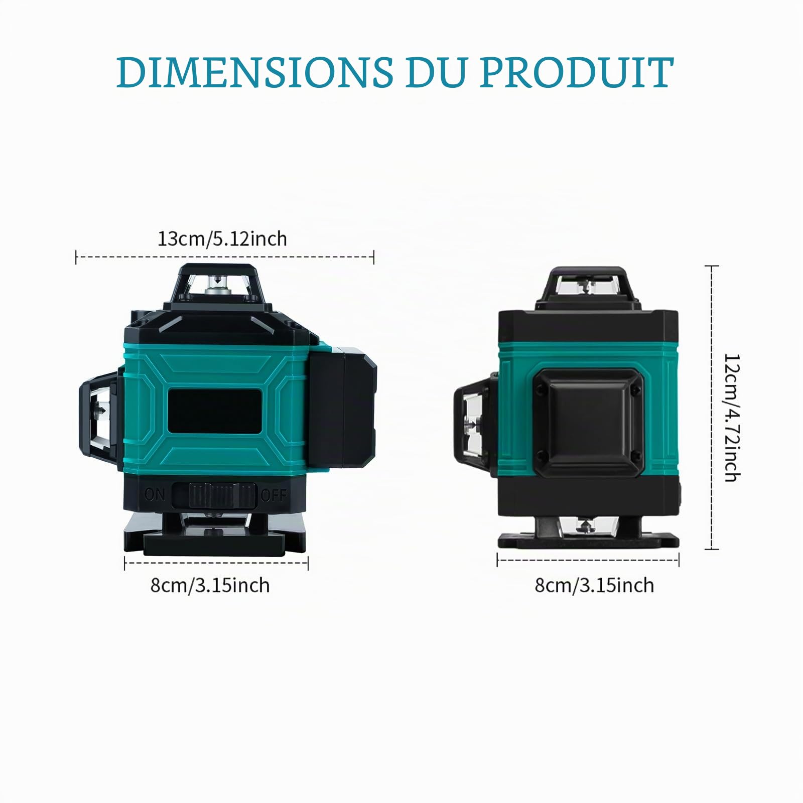 Niveau Laser 360 Autonivelant, 4D 16 Lignes Laser Chantier Lazer Niveaux Lazer Vert Pointeur Avec 2 x 4800mah Batteries, 1.2m Trepied, Télécommande, Support Rotatif Pour Travaux De Construction