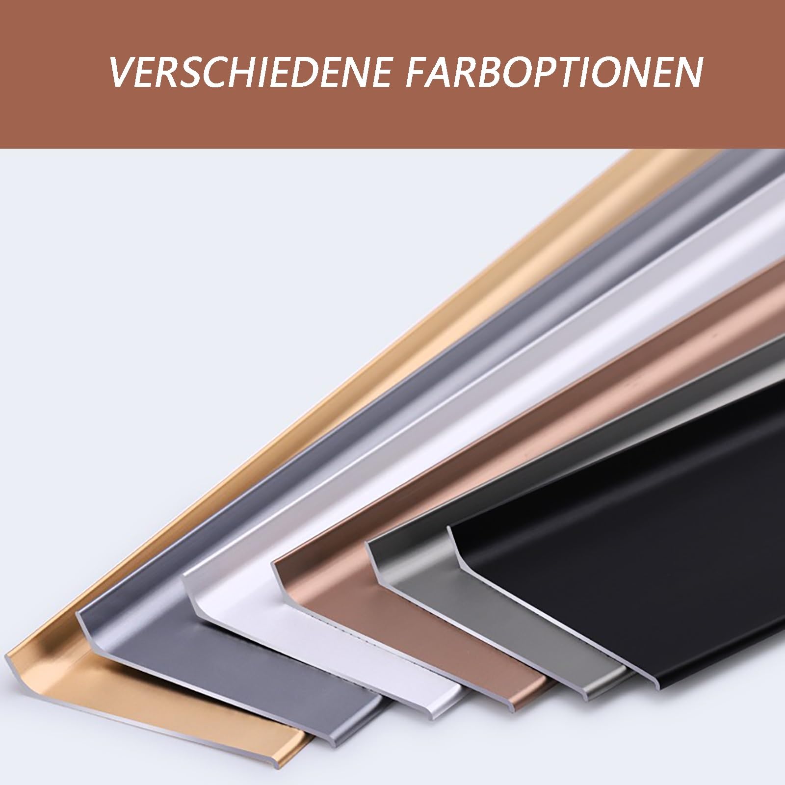 Kit De 4 Rodapiés De Aluminio Anodizado De 125cm Perfiles Resistentes Al Agua Y A La Humedad Para Decoración Moderna De Interiores Y Renovación Del Hogar(Champagnergrau,Höhe: 10 cm)