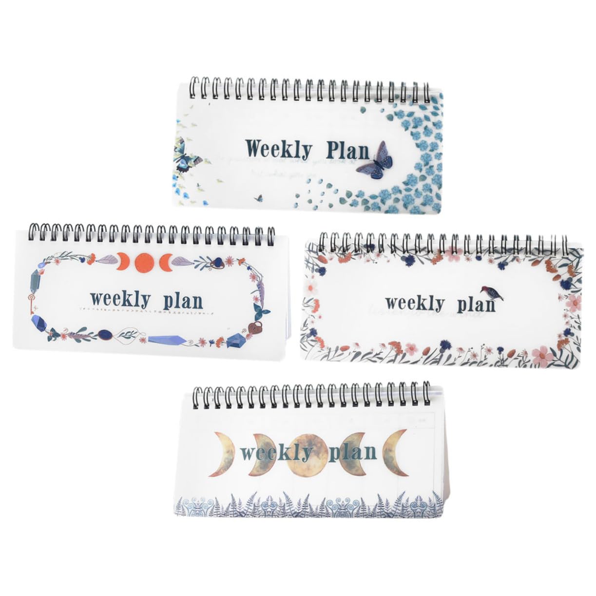 GARVALON 4pezzi Planner Settimanale e Giornaliero Portatile Organizer Accademico Senza Data Con Rilegatura Spirale Per Insegnanti e Studenti Comodo e Elegante Per Pianificazione e Appunti
