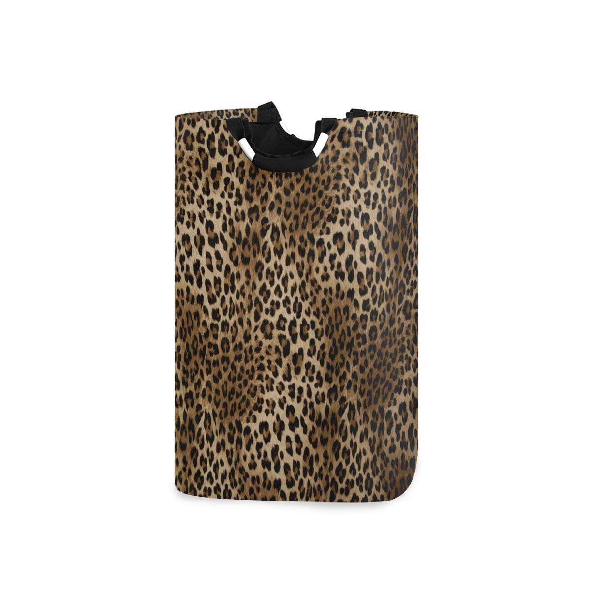 AUUXVA Collapsible Laundry Baskets Vintage Leopard Print Laundry Hamper Large Dirty Clothes Basket with Handles Washing Bins Toys Storage Organizer for Nursery Dorm Bedroom Bathroom