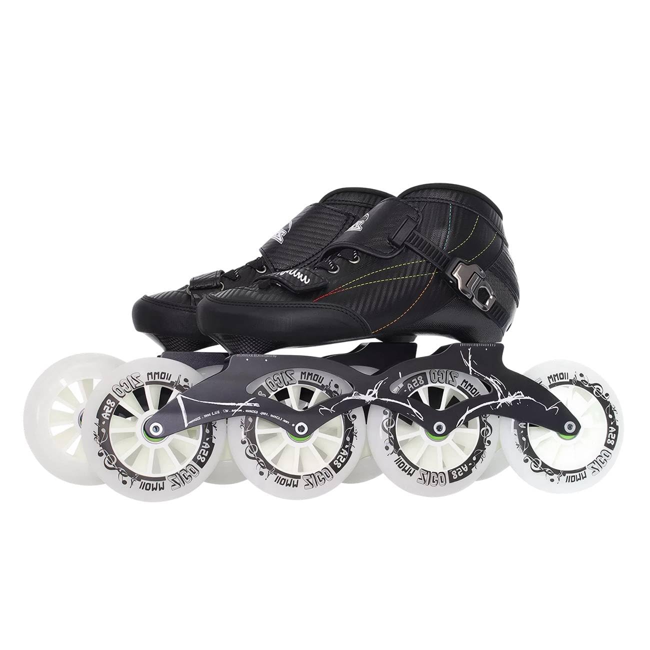 Pattini A 4 Ruote Pattini A Rotelle Uomini Pattini A Rotelle per Adulti Maschi E Femmine Professionali per Fitness Lame per UnisexBlack,38