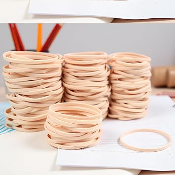 Rubber Bands Size #33 Beige 120pcs Elastic Rubber Bands for Office Supplies