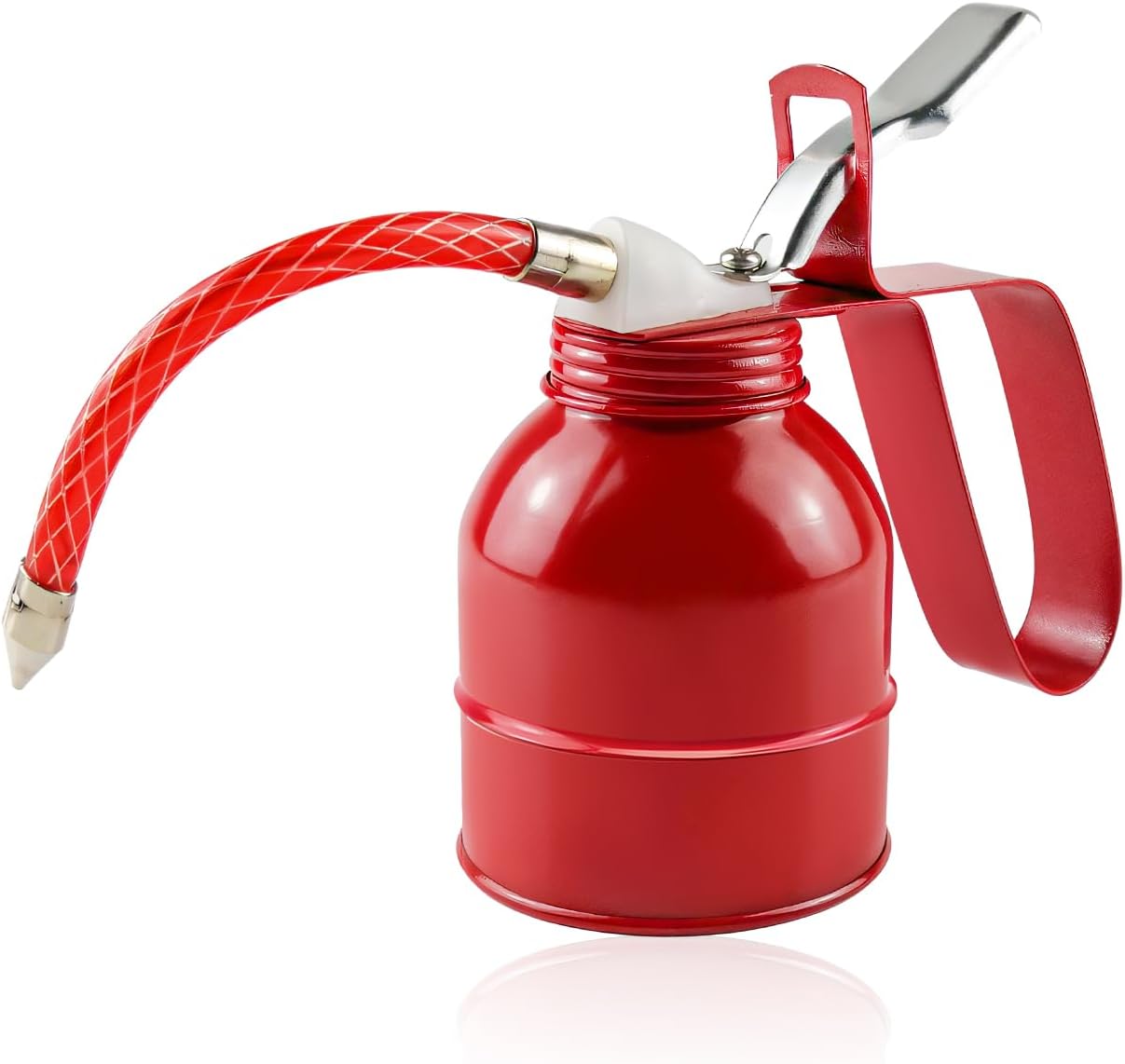 FSTURIOS 12 oz Metal Pump Oil Can with Flexible Spout