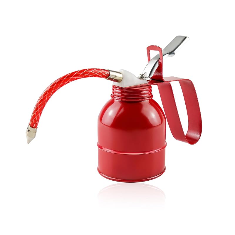Bomba Manual de Óleo FSTURIOS em Metal com Bico Flexível e Alavanca de Polegar, 400 mL
