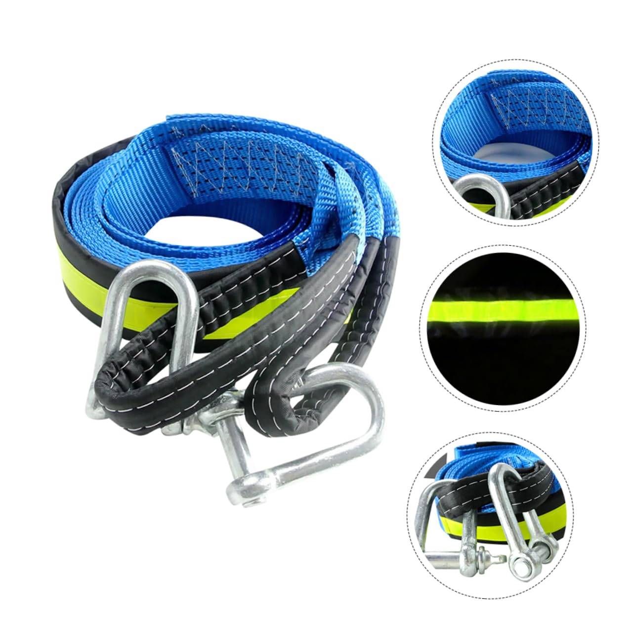 Cabilock Cuerda De Remolque Práctica para Coche Metros De Longitud Toneladas De Resistencia Doble y Material Robusto para Remolque De Emergencia Carretera o Off-Road