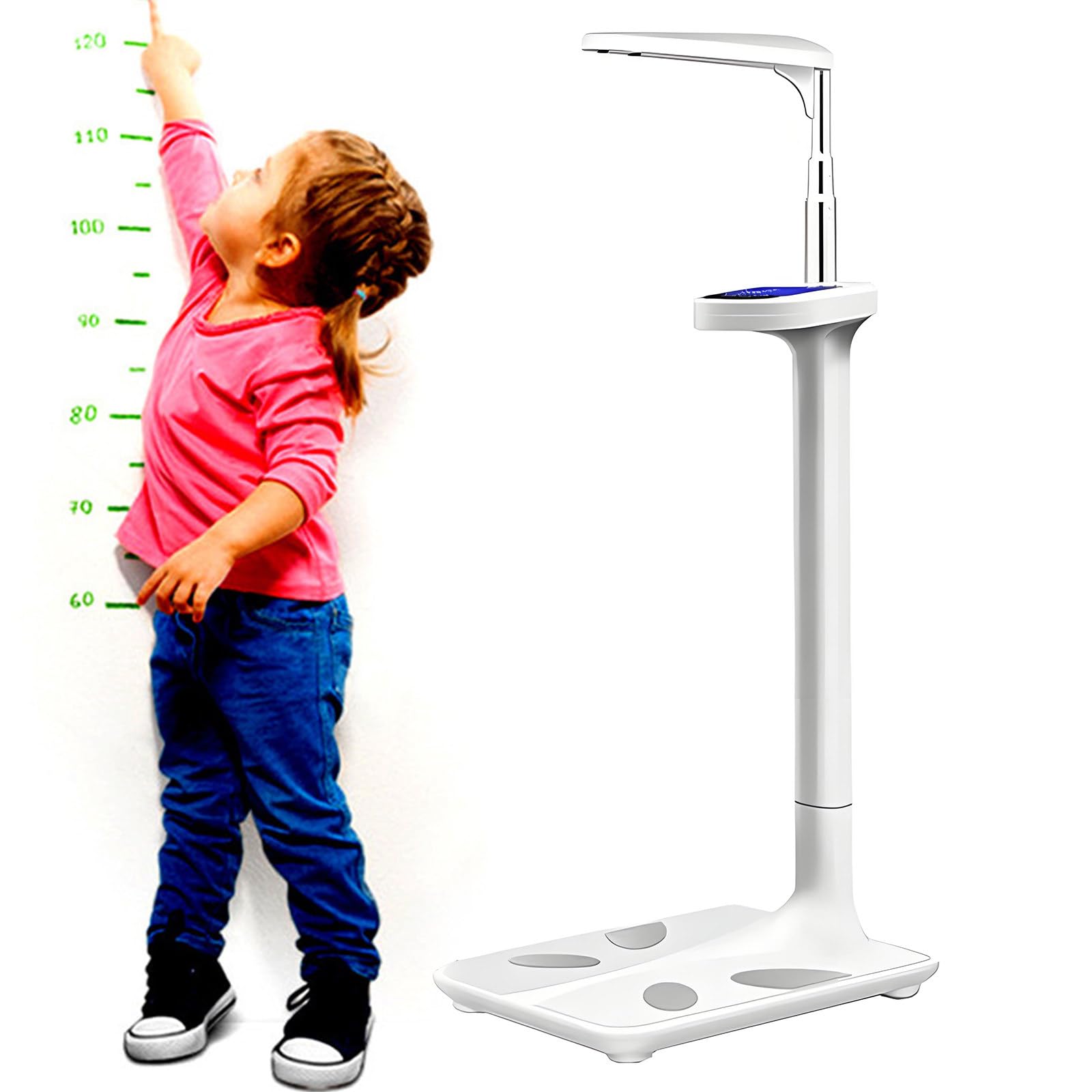 Analizator tkanki tłuszczowej Ult-Rasonic Height, waga monitorująca skład ciała, wielofunkcyjna waga medyczna z wyświetlaczem LCD do pomiaru wagi/wzrostu/BMI
