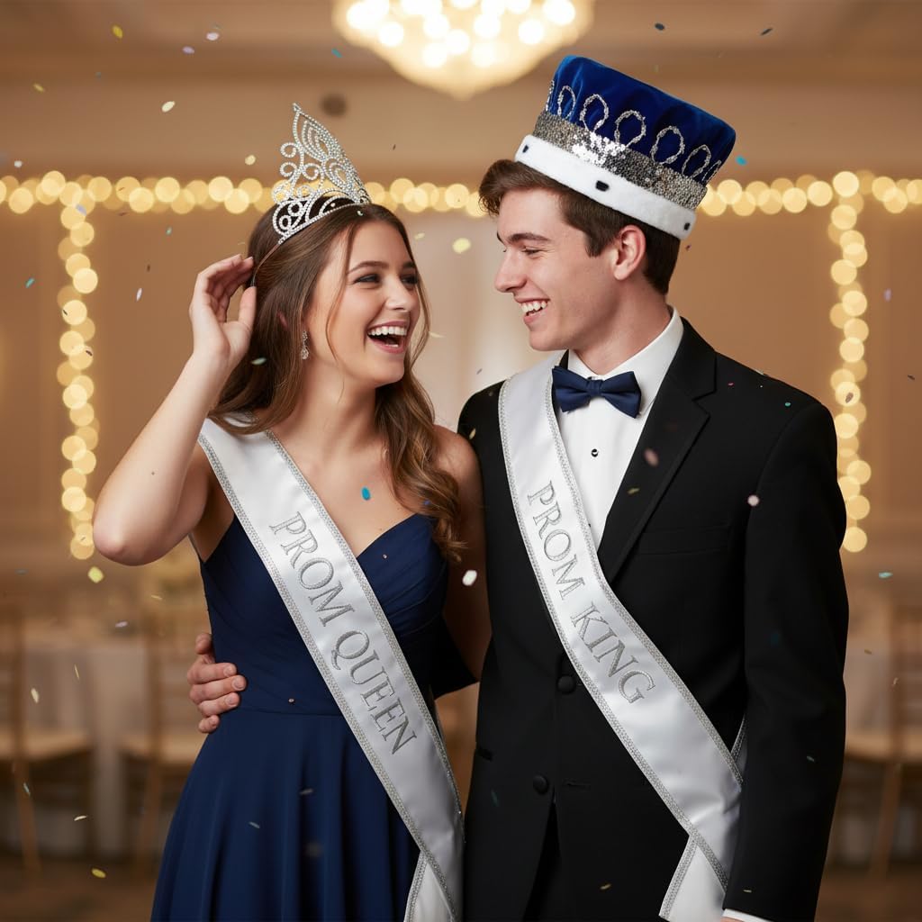 Anderson's Amelia Royalty Set, Velvet Crown & Tiara for Prom, Homecoming, Pageants, and Special Events