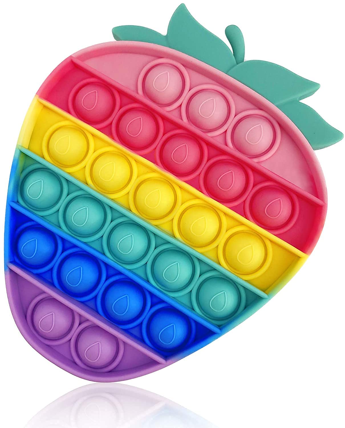 Babique Strawberry Pop its Fidget Toys Silicone Stress Relief Rainbow Toys Gifts for Girls Boys Kids Adults (B09GGD5QJ7) Amazon Price History, Amazon Price Tracker