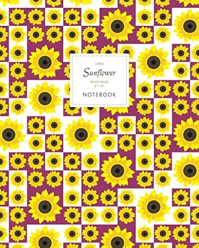 Sunflower Notebook - Ruled Pages - 8x10 - Large (Plum)