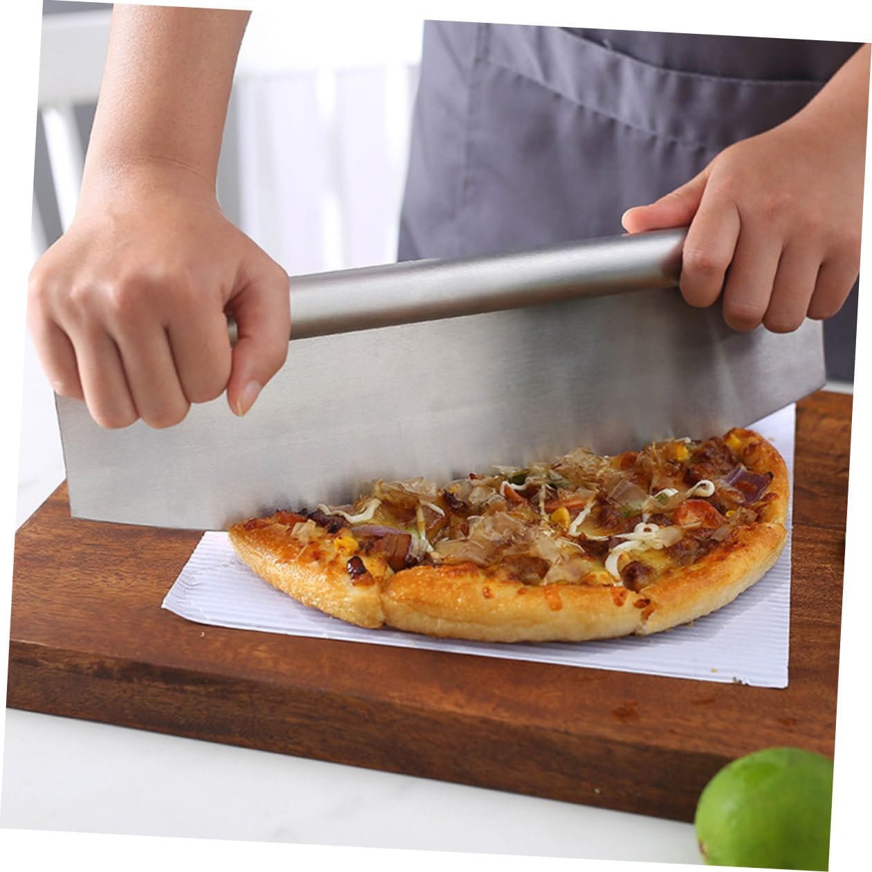 ULTECHNOVO 2pcs Pizza Cutter and Transferring Tool Set, Stainless Steel Multi-function Pizza Cutting Wheel with Pp Handle Sleeve and Triangle Shovel for Kitchen Baking Supplies