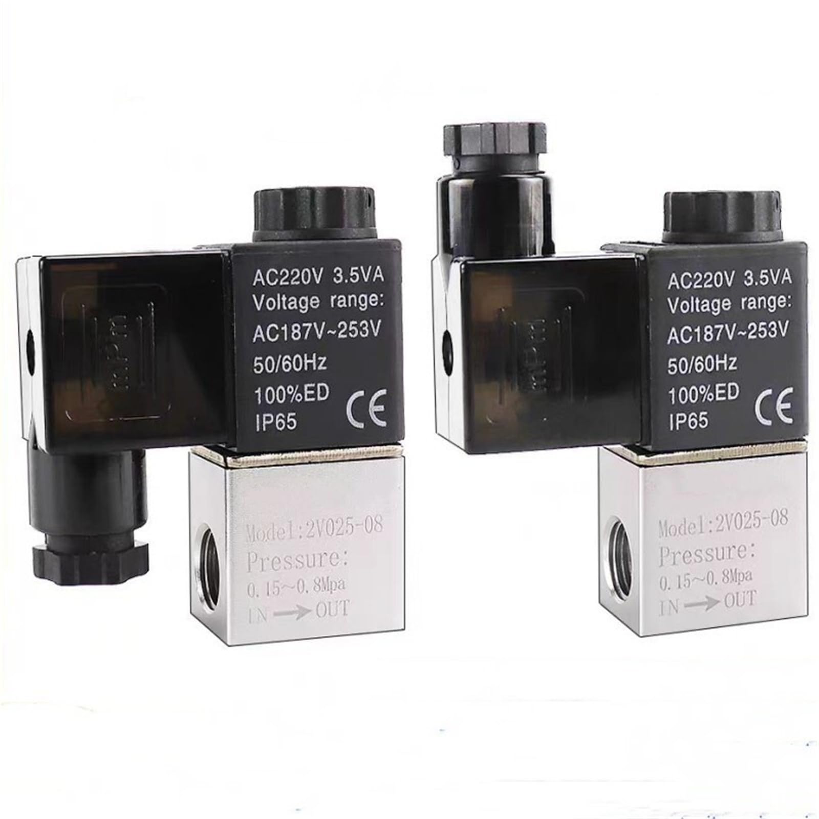 Électrovanne pneumatique 2 ports 2 positions 220V normalement fermée 1/8 BSP