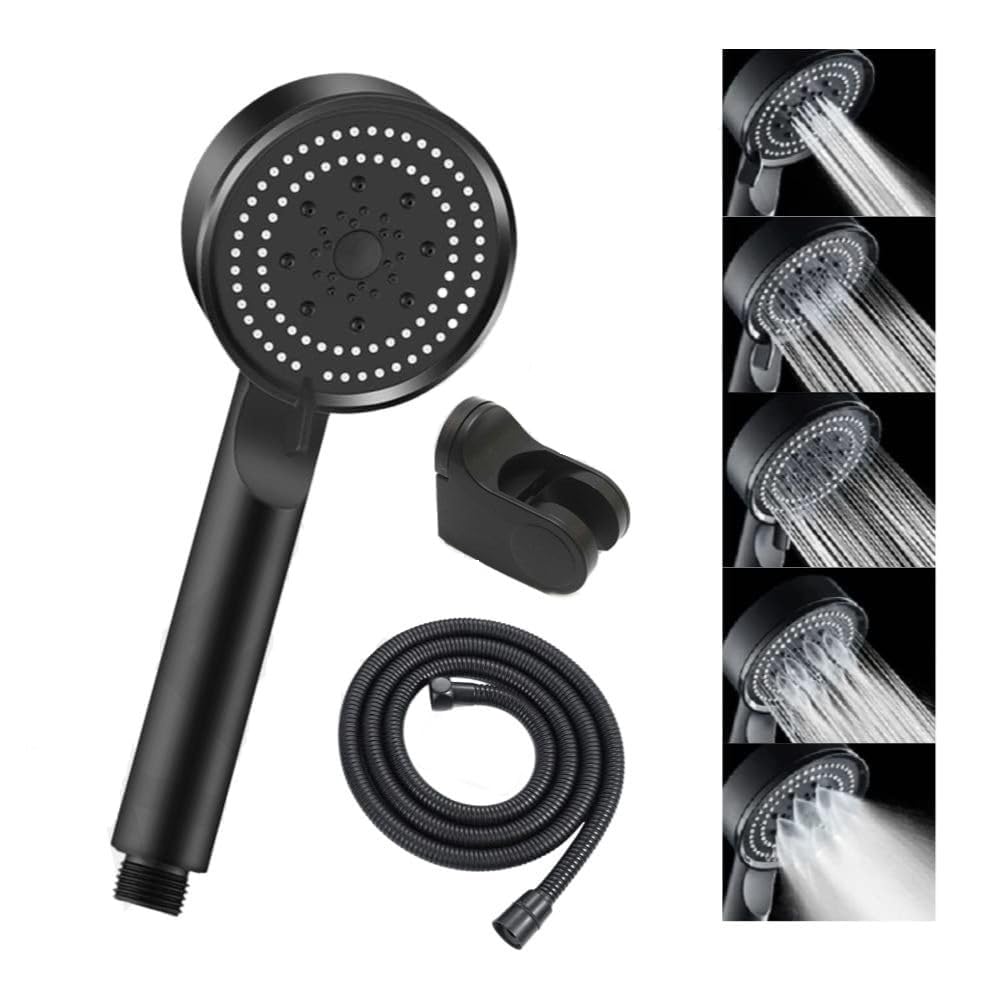 AZRMOH Handheld Showers | Bathroom Shower Spray | 5 Mode Spray | Water Saving Shower with Hose | Water Flow Soft Spray | Bathroom Accessories | Water Saving Sprayer Shower Head | (A_1), Black (B0CHRY45L3) Amazon Price History, Amazon Price Tracker