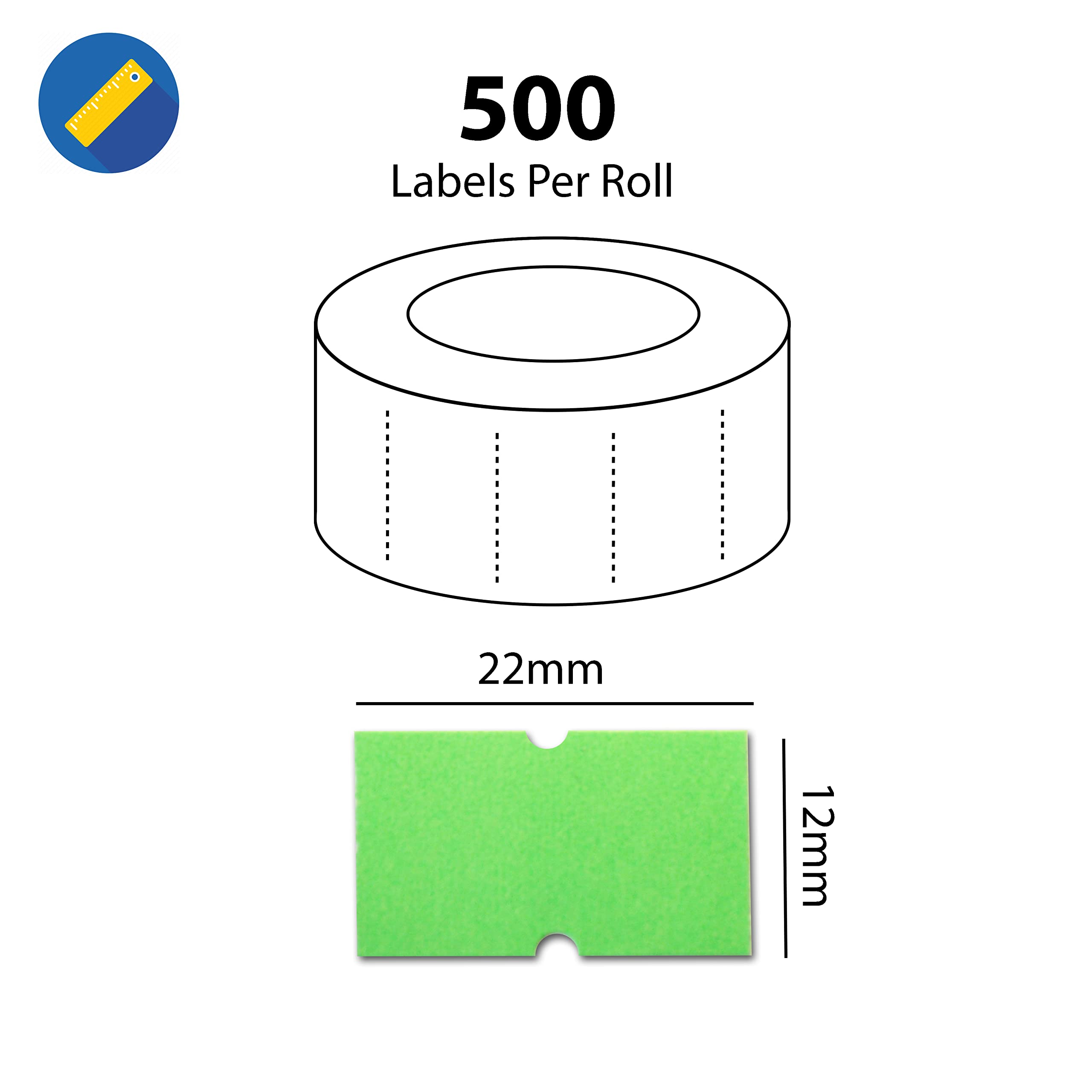 Swift 22 x 12 mm Price Gun Labels CT1 Green 20 Rolls 10,000 Stickers Pricemarking Tags Fits Many Pricing Labellers - Image 2