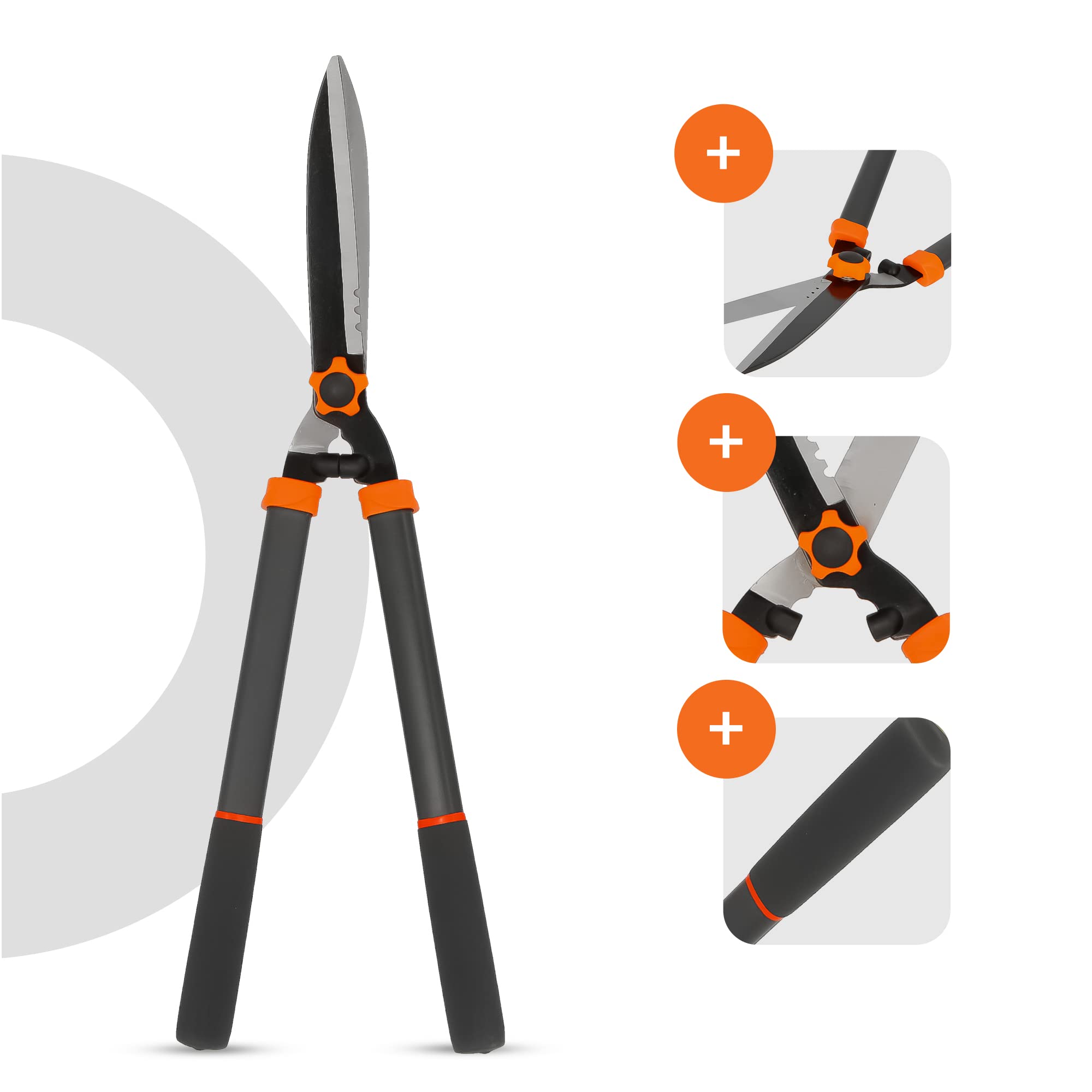 Heckenschere Secateurs Starke Scharfe Stahlklinge 20cm Busch Strauch Trimmen Schneiden Beschneiden Formgebung Leichtes Gartenwerkzeug Rutschfester Griff Comfort Grip