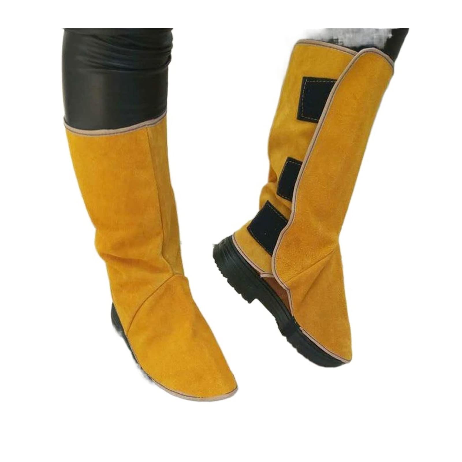 Welding Supplies Workplace Welding Leather Long Shoes Boots Leather Welding Fire Protection Foot Leggings Welder Foot Cover Wear Insulation