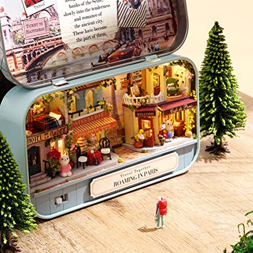 Deeabo Box Theater Diy Holzhaus für Puppen, Miniaturhaus Nostalgisches Thema Puppenhaus Möbel Zubehör Diy Montieren Haus… – Bild 4