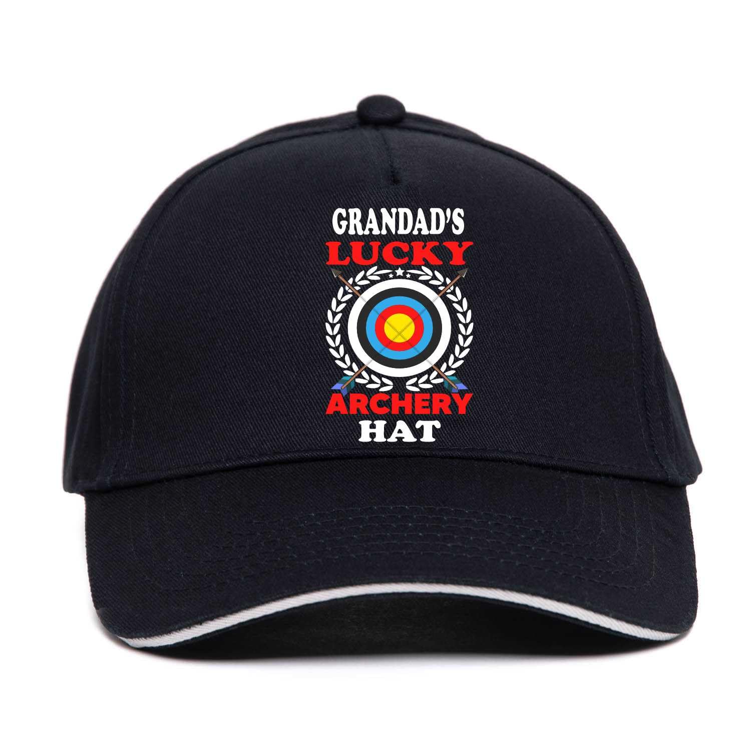 Print4u Unisex Black Grandad's Lucky Archery Baseball Cap Gift Father's Day Birthday Present