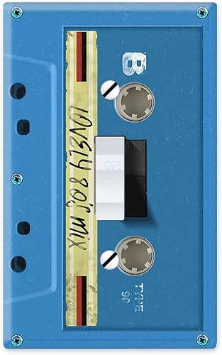 Miniatura 6 de WIRESTER Placa de interruptor de luz de palanca de una sola banda/cubierta de placa de pared - Cinta de casete transparente retro Punk Rock Cinta de