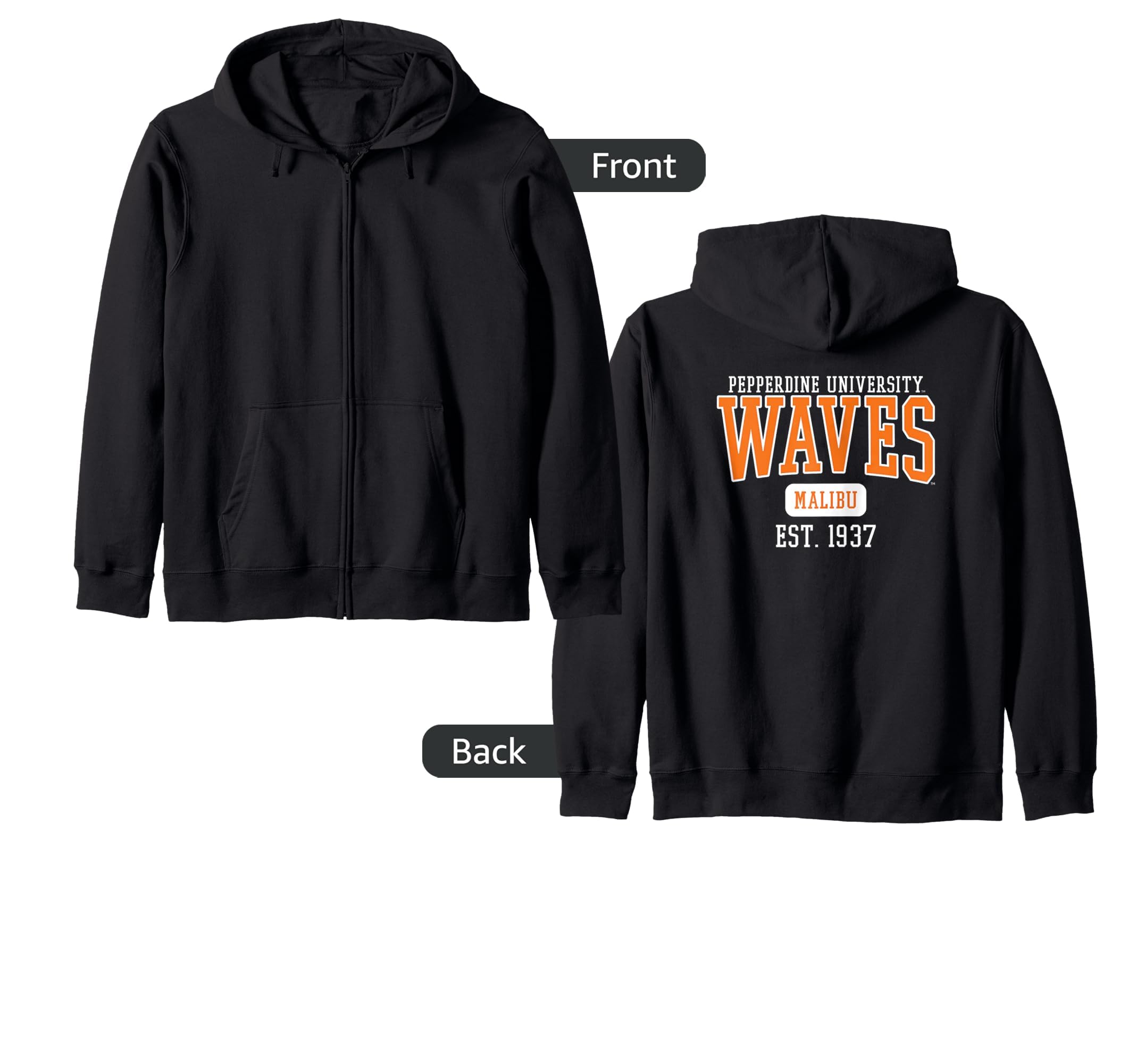 Pepperdine University Waves Est. Date Zip Hoodie