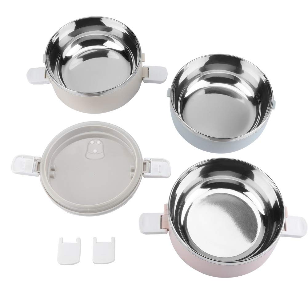 Solomi Bento Box Termico In Acciaio Inox A Strati - 3 Strati (2100 Ml) Con Fibbia Di Sicurezza E Manico Pieghevole