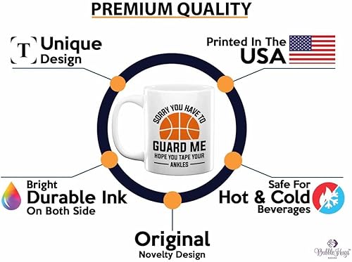 Miniatura 3 de Taza de café de baloncesto de 11 onzas, color blanco, tus tobillos, aros de baloncesto al aire libre, regalos de red para niños de 17 años, doble